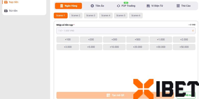Cách nạp tiền xibet qua ngân hàng (Quét mã QR)