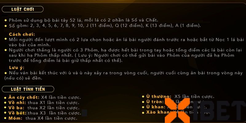 Cách tính điểm Phỏm